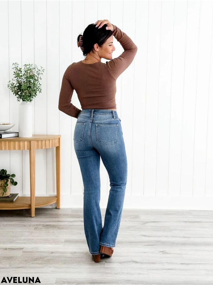 Aveluna Tailored Tummy Control Bootcut Jeans